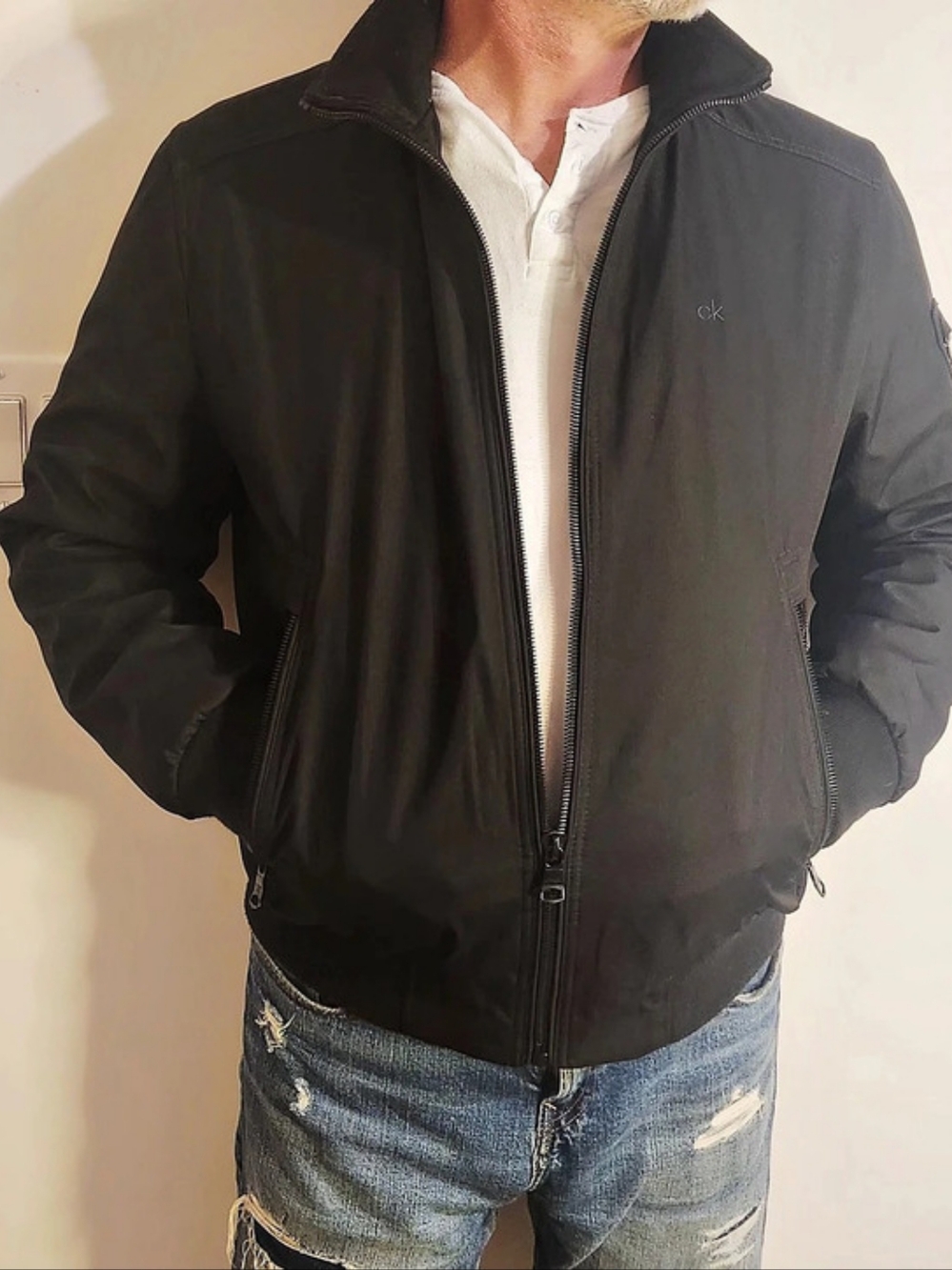 Calvin Klein Men's Black Bomber Jacket
